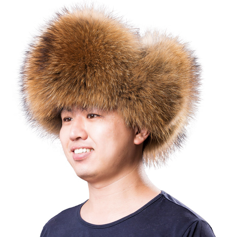 东北帽子男冬天 狐狸毛