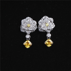 水晶耳环 纯银精致