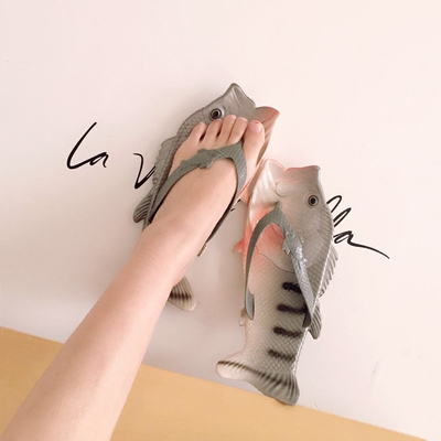 创意个性搞怪鱼拖鞋人字拖