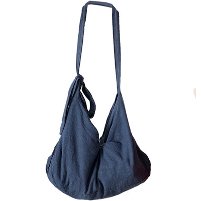 中国风男士居士包禅修僧包单肩斜挎包亚麻复古休闲包流浪乞丐布包