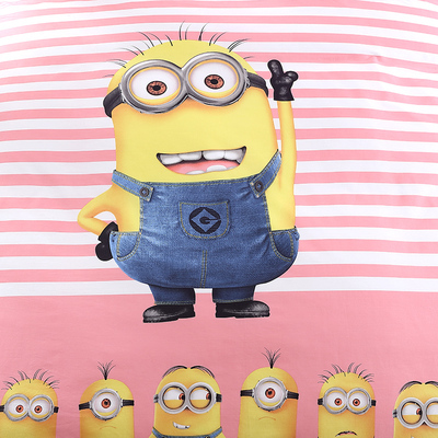 梦洁正品家纺 mee 卡通儿童四件套 全棉高支高密 小黄人jerry包邮