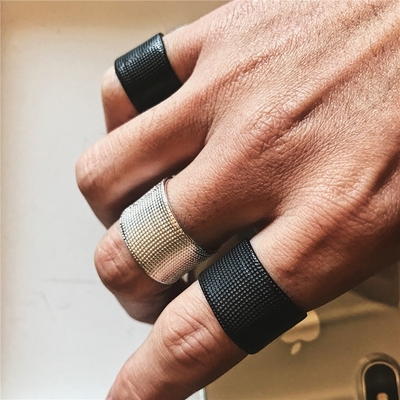dark bandage rings绷带绑带短款暗黑系配饰纯色百搭夏季男女戒指
