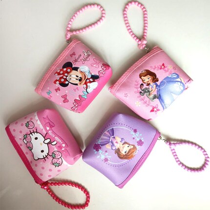 日韩版儿童公主零钱包女孩中小学生可爱卡通钱包手机包长款皮夹子_7折
