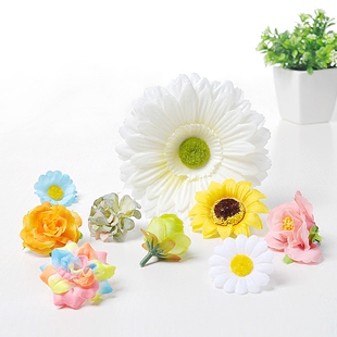 仿生花假花塑料布花家居盆景装饰花情人节玫瑰花朵仿真工艺月季花