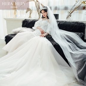 鱼尾 婚纱 拖尾