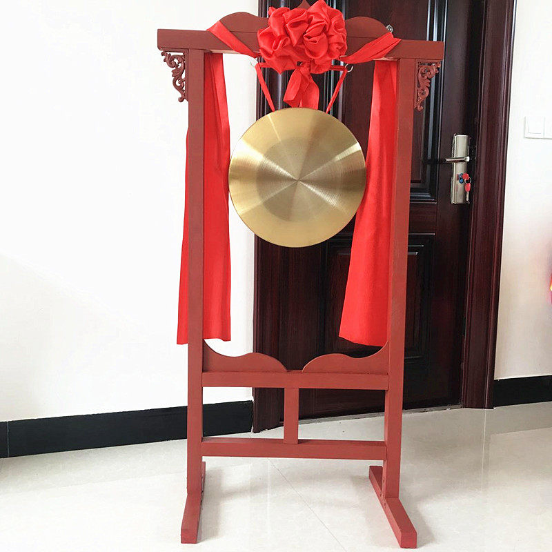 热销2018款仿古锣架包邮40厘米50公分36cm铜锣带架进宝开业锣鼓送