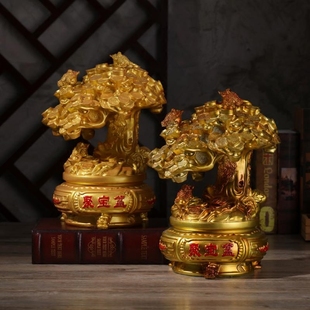 客厅招财发财摇钱树摆件镇宅生财大号聚宝盆风水工艺品开业送礼品