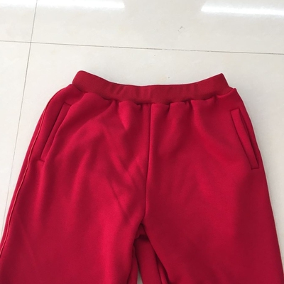 秋冬中小学生校服裤子 红裤红细杠束腿运动裤 纯棉舒适中性加绒