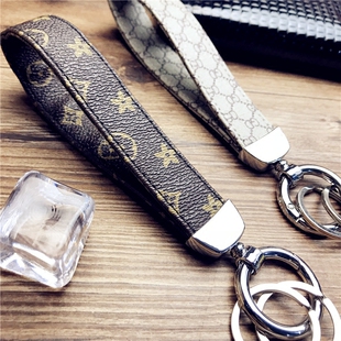 欧美简约钥匙扣情侣 汽车钥匙皮绳钥匙带个性创意钥匙链圈包挂绳