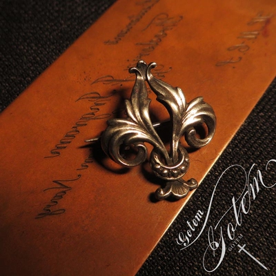 古藤gotem纯手工复活版皇权骑士精神法国鸢尾花绅士古董胸针