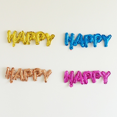 迷你连体小号happy字母铝膜气球生日派对节日庆典装饰布置用品
