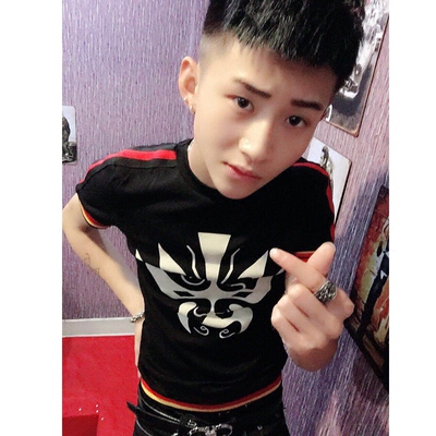 小码短袖男t恤新款韩版修身印花青年社会精神小伙深秋安迪同款短t