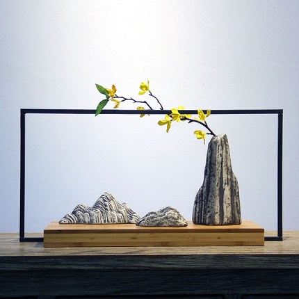 文人空间禅意枯山水日式茶道装饰办公室摆件庭院假山高端酒店软装_7折