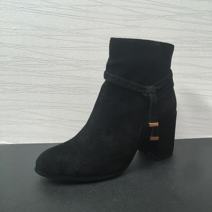 tommys queen 品牌断码清仓真皮女鞋17秋新款短筒高跟侧拉链靴子_7折