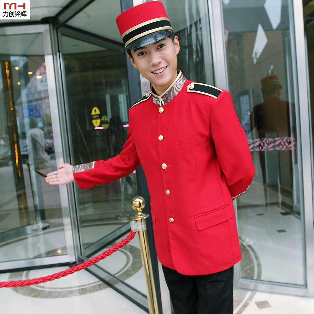云熙制服定做宾馆酒店门僮工作服迎宾服男行李员门童服装春秋装
