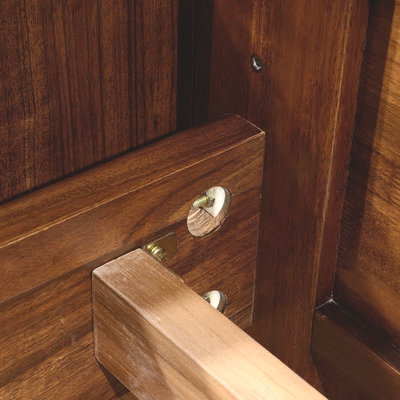 全原木1米8新中式实木家具双人床黑胡桃木床气压高箱储物乌金木色