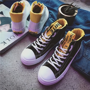 帆布鞋学生女高帮