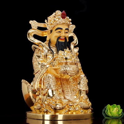 宝成佛具台湾宝华手工贴金财神招财摆件纯铜文财神佛像开业送礼