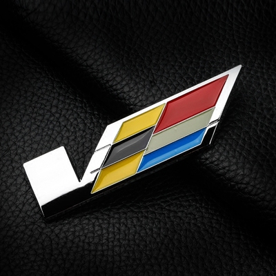 专用于凯迪拉克v车标atsl xts ct6 cts-v标改装金属车贴高性能v标