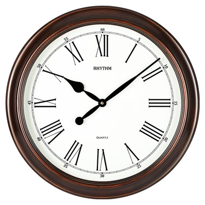 rhythm丽声 欧式田园复古客厅办公室教堂静音报时大挂钟表 cmg736