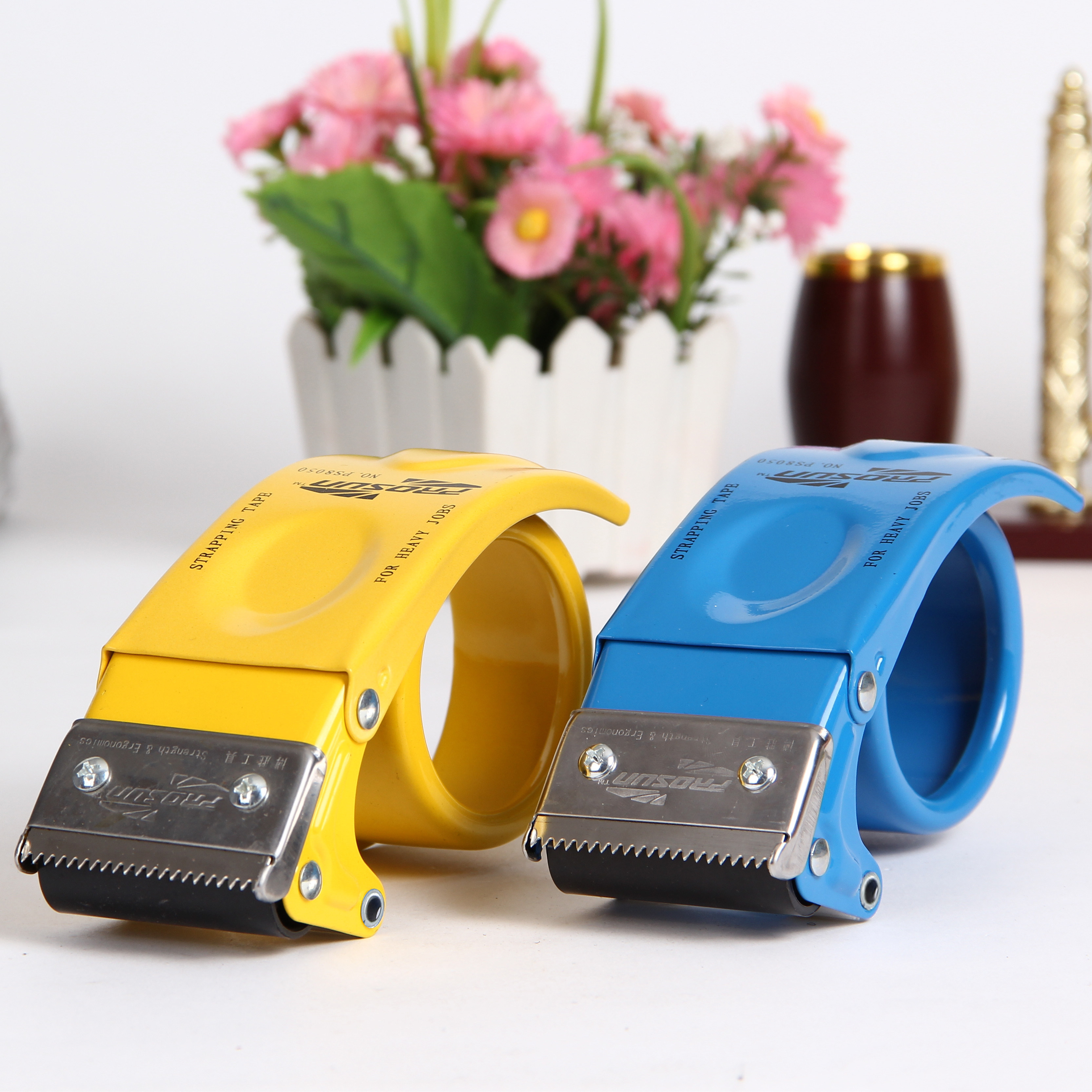 透明胶带切割器 金属胶带器胶纸机胶布机胶带夹50mm打包封箱器4.
