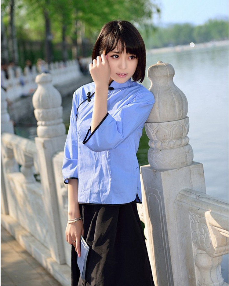 民国五四青年装班服女装中山装男装表演服民国风学生装女复古服装