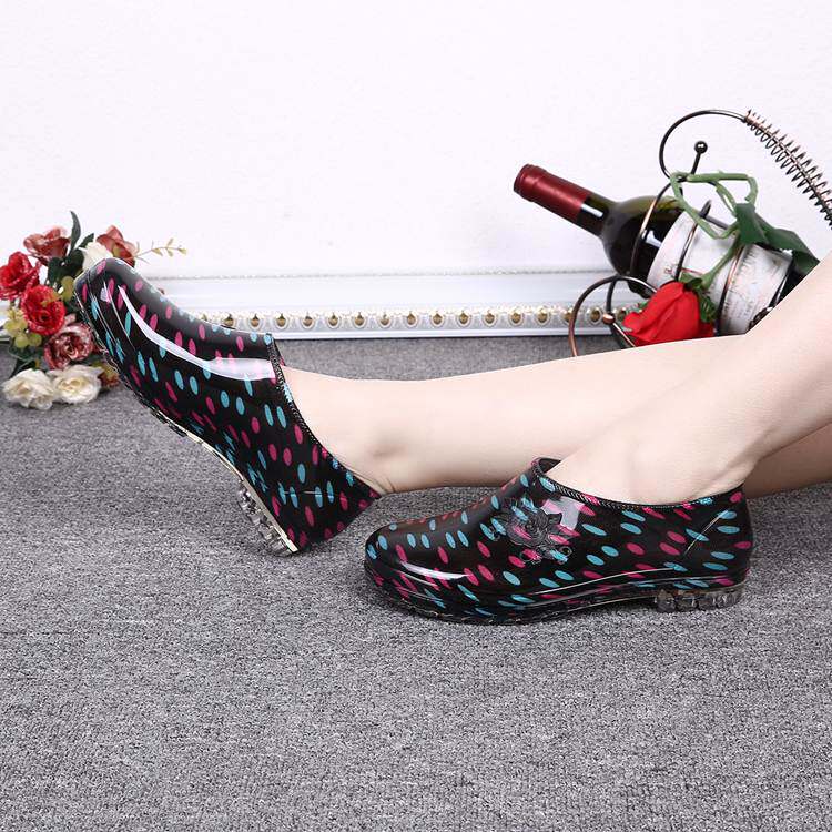 春夏低帮元宝口雨鞋女短筒防水鞋厨房鞋清洁工矮帮套鞋鞋防滑胶鞋