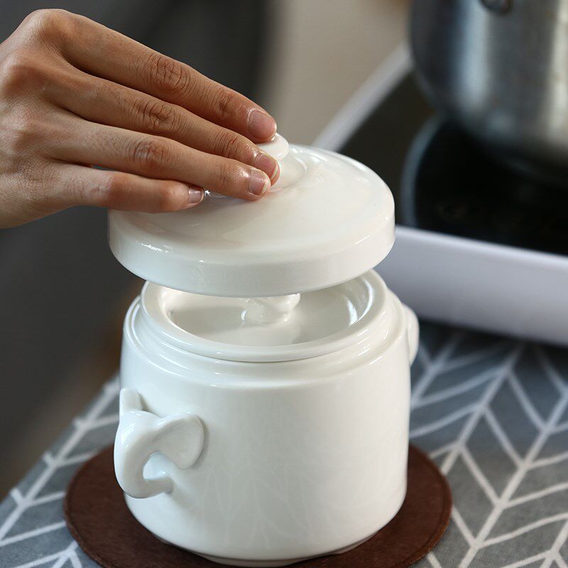 炖汤用的蛊燕窝盅家用炖汤忠炖盅家用隔水炖煲蒸盅双盖陶瓷瓷盅