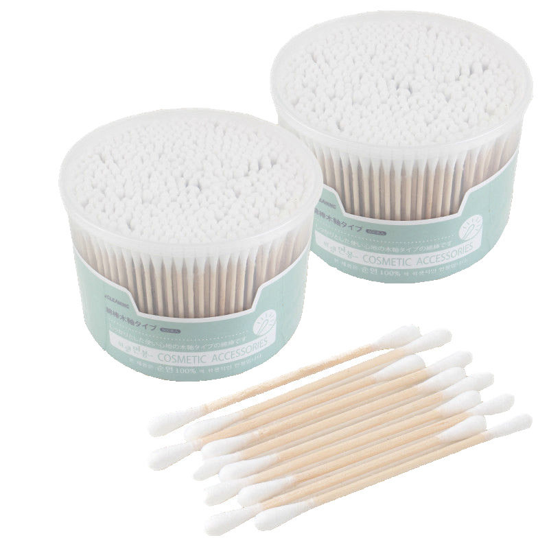 足量大盒500支双头棉签盒装清洁化妆卸妆棉棒木棒棉花棒元包邮