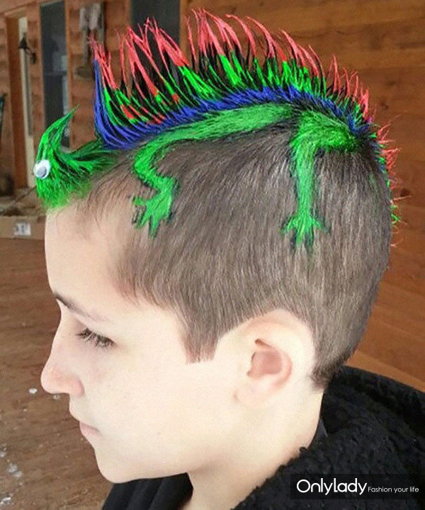 这位小帅哥的鳄鱼发型,我给101分,多出的一分是给颜值的.