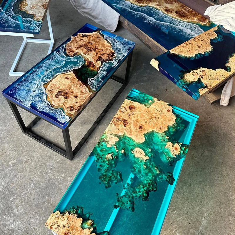 环氧树脂河流桌:把一片海洋搬回家