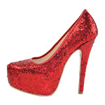 Red High-Heeled Waterproof Shoes