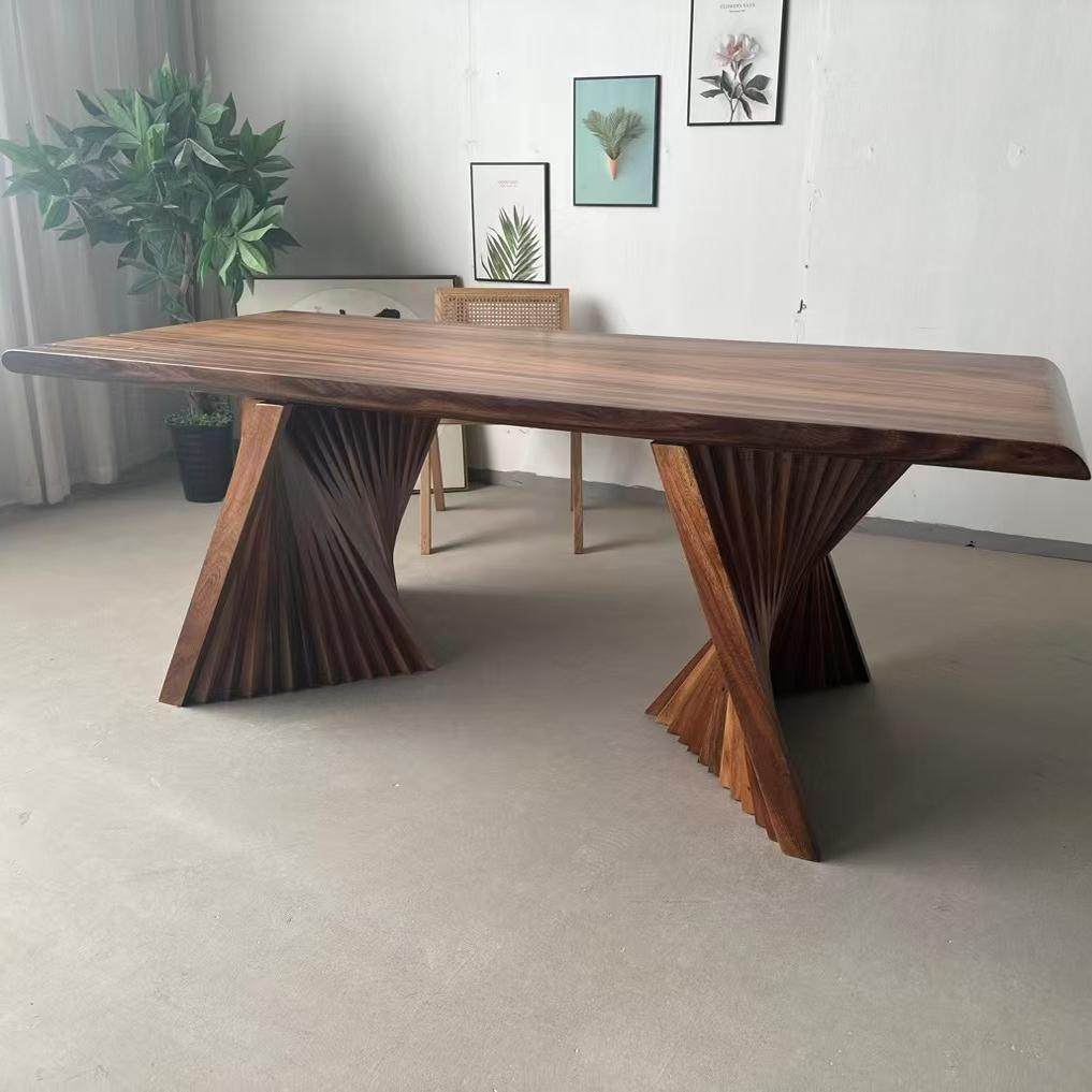 中古风大板桌腿:一块木头的高级感