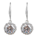 925 Sterling Silver Earring with Rhodium Plated AAA CZ Diamond