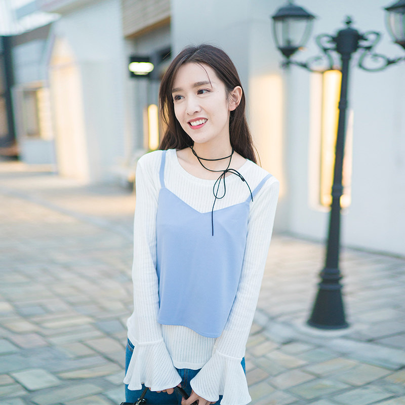 晁然 学姐家 g&ouml;kotta 叠穿好帮手 宽松小吊带/黑,艾特塔海蓝