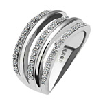 Crystal Platinum Wedding Rings