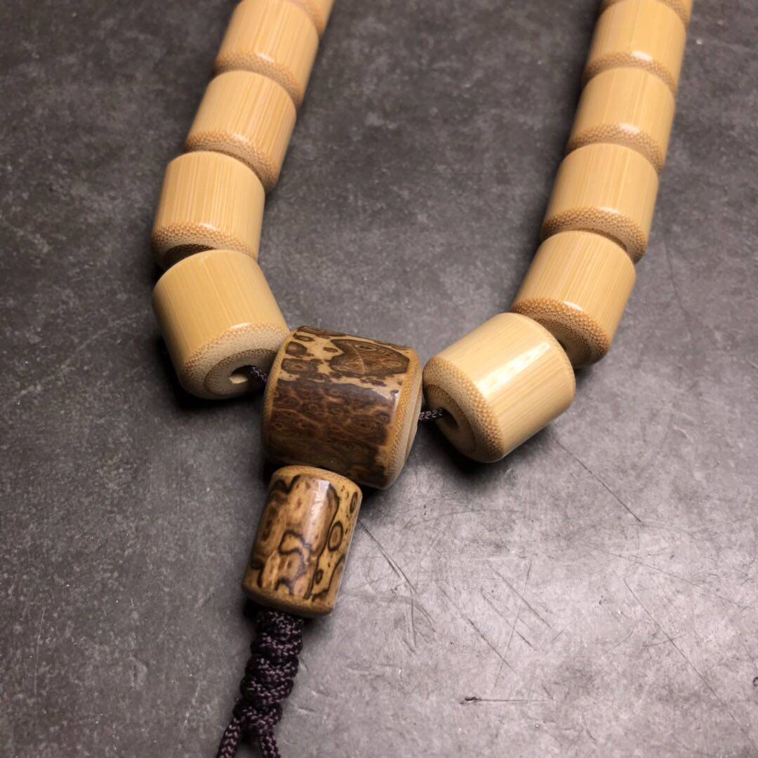 玉竹手串54颗挂脖项链脖圈文玩手持竹子佛珠手串