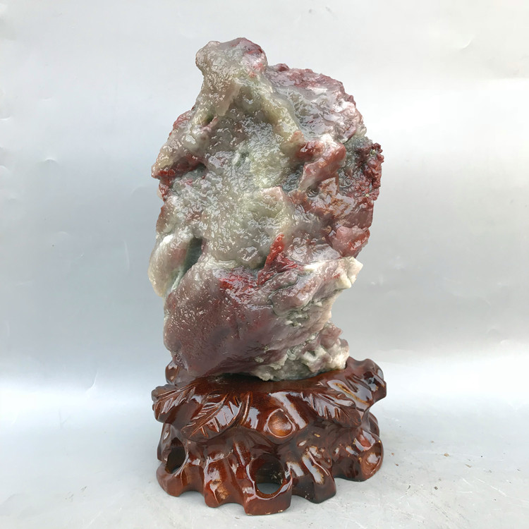 Bloodstone đá gốc đồ trang trí Changhua gà máu ngọc Qingtian đá màu ngọc bích ngọc tự nhiên đá trang trí tinh thể khoáng bộ sưu tập đá trang trí tường cầu thang