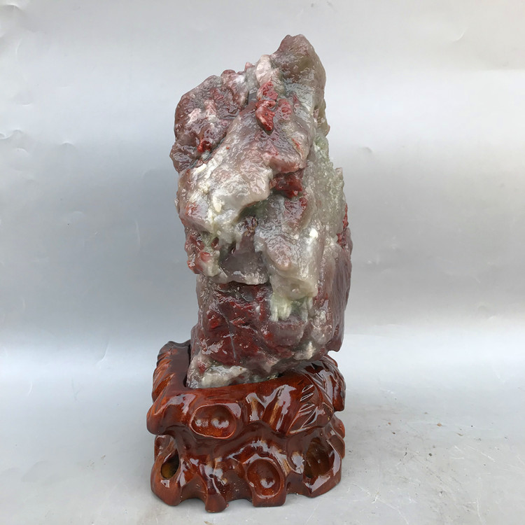 Bloodstone đá gốc đồ trang trí Changhua gà máu ngọc Qingtian đá màu ngọc bích ngọc tự nhiên đá trang trí tinh thể khoáng bộ sưu tập đá trang trí tường cầu thang