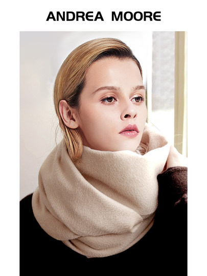 Andrea moore/andrea moore wool scarf large shawl women's dual-use solid color long scarf