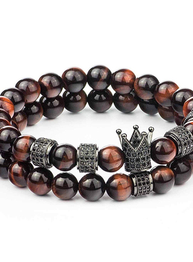 2件套欧美时尚流行饰品魅力锆石手镯女人男人镶珠宝珠子礼品礼物