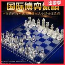 Upscale Size No. Crystal Glass Chess into a New Year scholars portable Y Elephant International chess suit