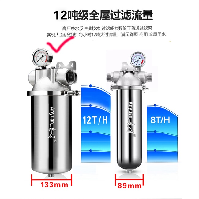 不锈钢冲洗过滤器dn4050w前置反工业商用自来水热水总管道净水器 - 图0