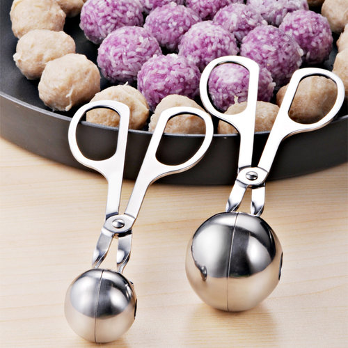 速发04小锈钢压肉丸子制作器炸鱼丸肉丸神器做不圆子的挖勺工具模 - 图0