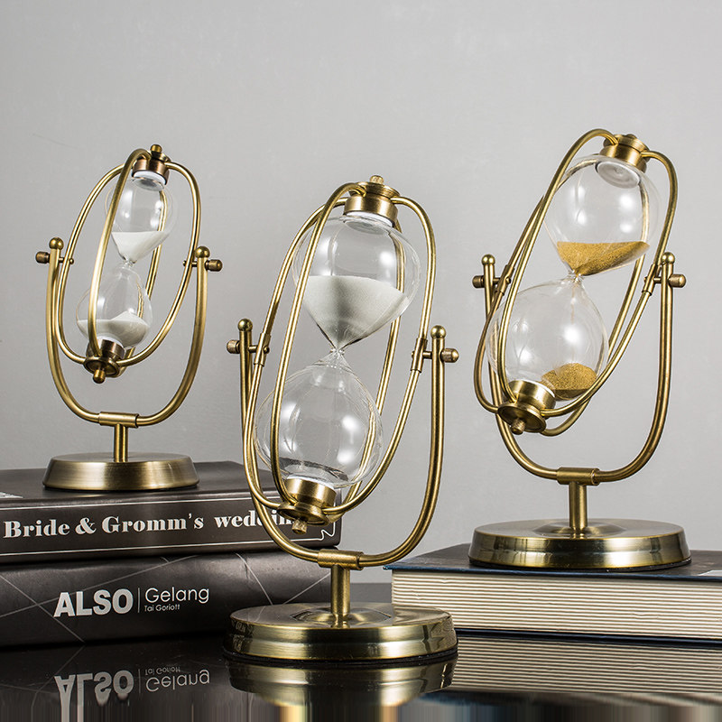 时间沙漏计时器创意金属书房客厅办公室桌面摆件家居饰品生日礼物,淘宝优惠券,粉丝福利购,淘宝优惠卷