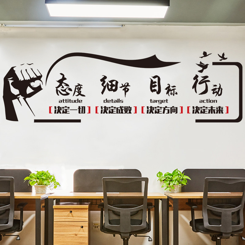 销售公司激励员工励志企业文化墙墙贴办公室装饰布置语录墙面贴纸,淘宝优惠券,粉丝福利购,淘宝优惠卷