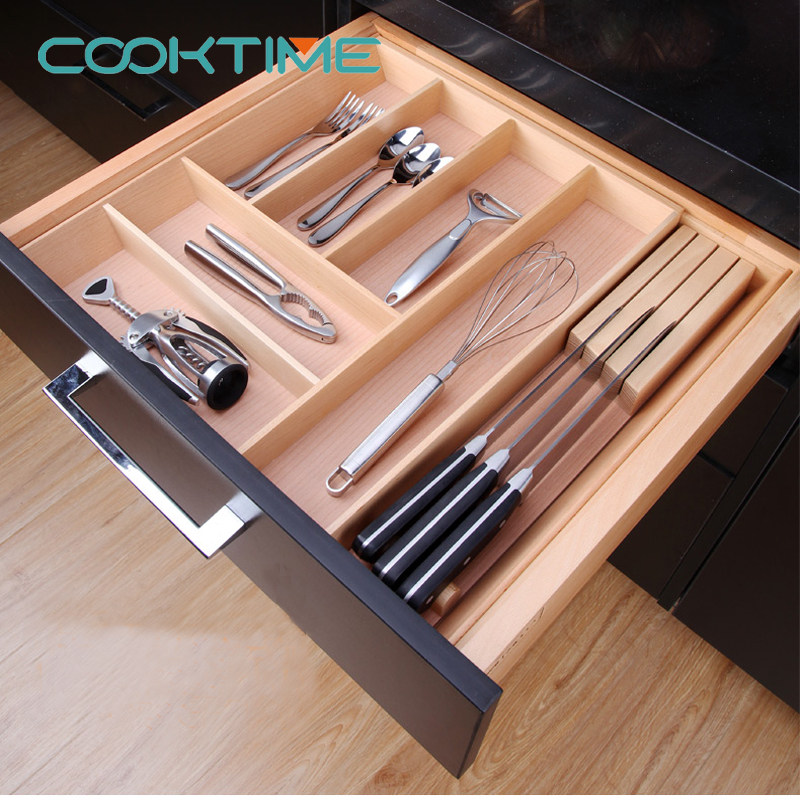 厨房抽屉式收纳盒筷子刀叉分隔收纳橱柜用品储物盒可左右推拉调节,淘宝优惠券,粉丝福利购,淘宝优惠卷