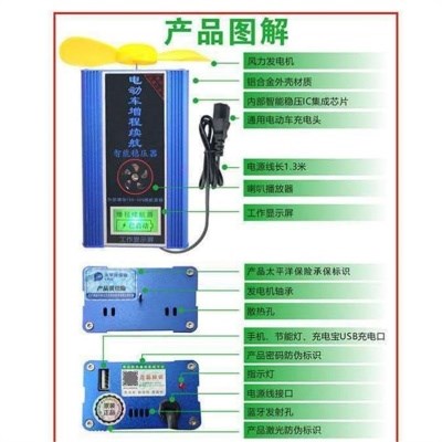 新免安装提速电g48伏12v续航72电动车增程器风力发器机边走边充厂-图0