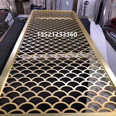 Titanium alloy artificial stainless screen light extravagant partition Xuanguan Rose New medium steel black aluminum alloy Carved Grid Plus 
