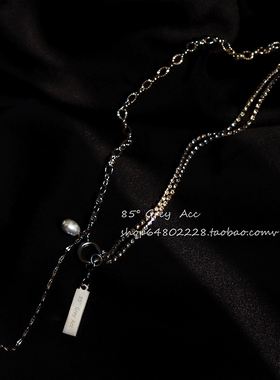 极速轻奢小众设计感珍珠水钻项w链女夏季2021年新款网红气质锁骨